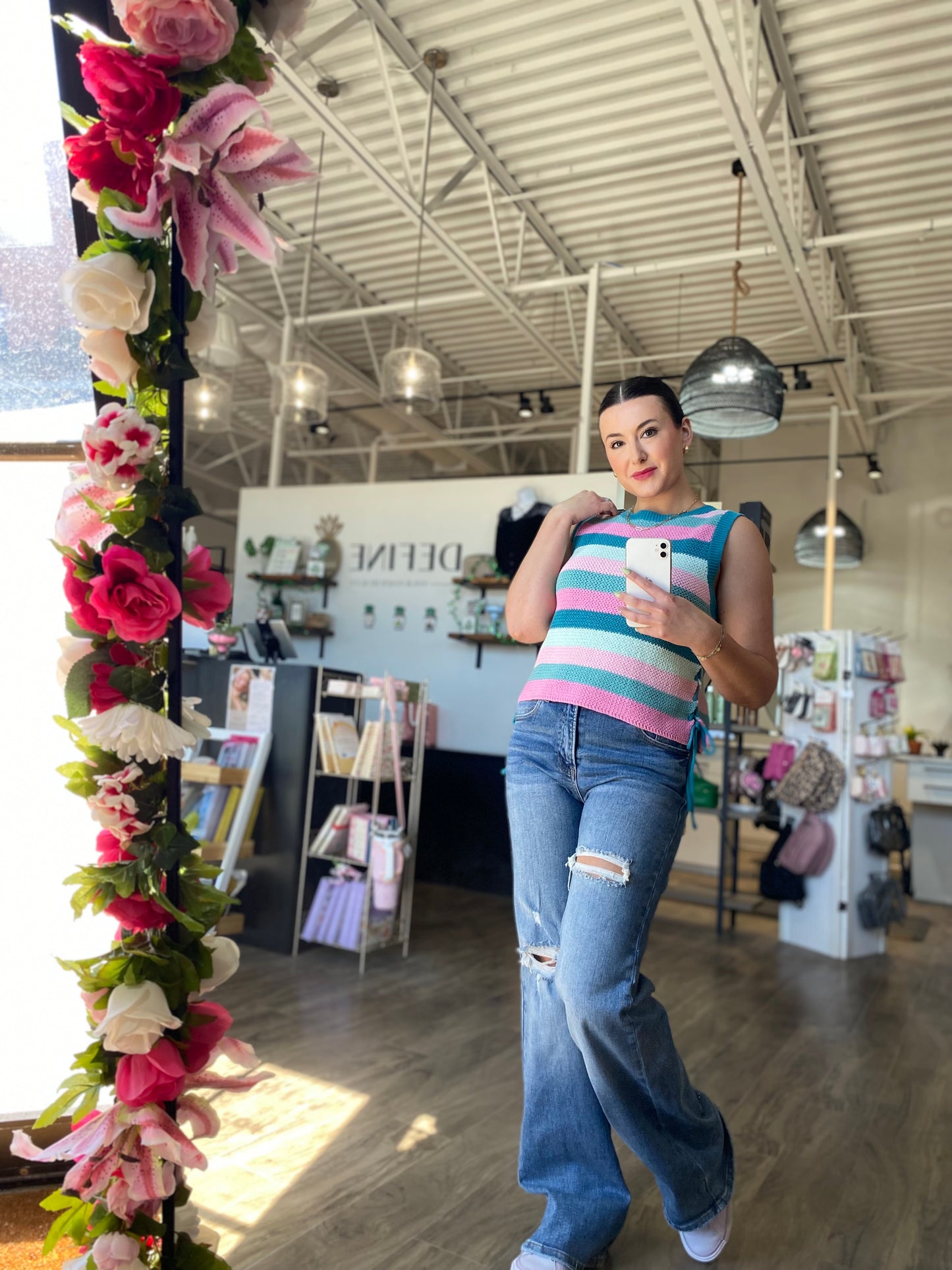 Side Lace Up Knit Top