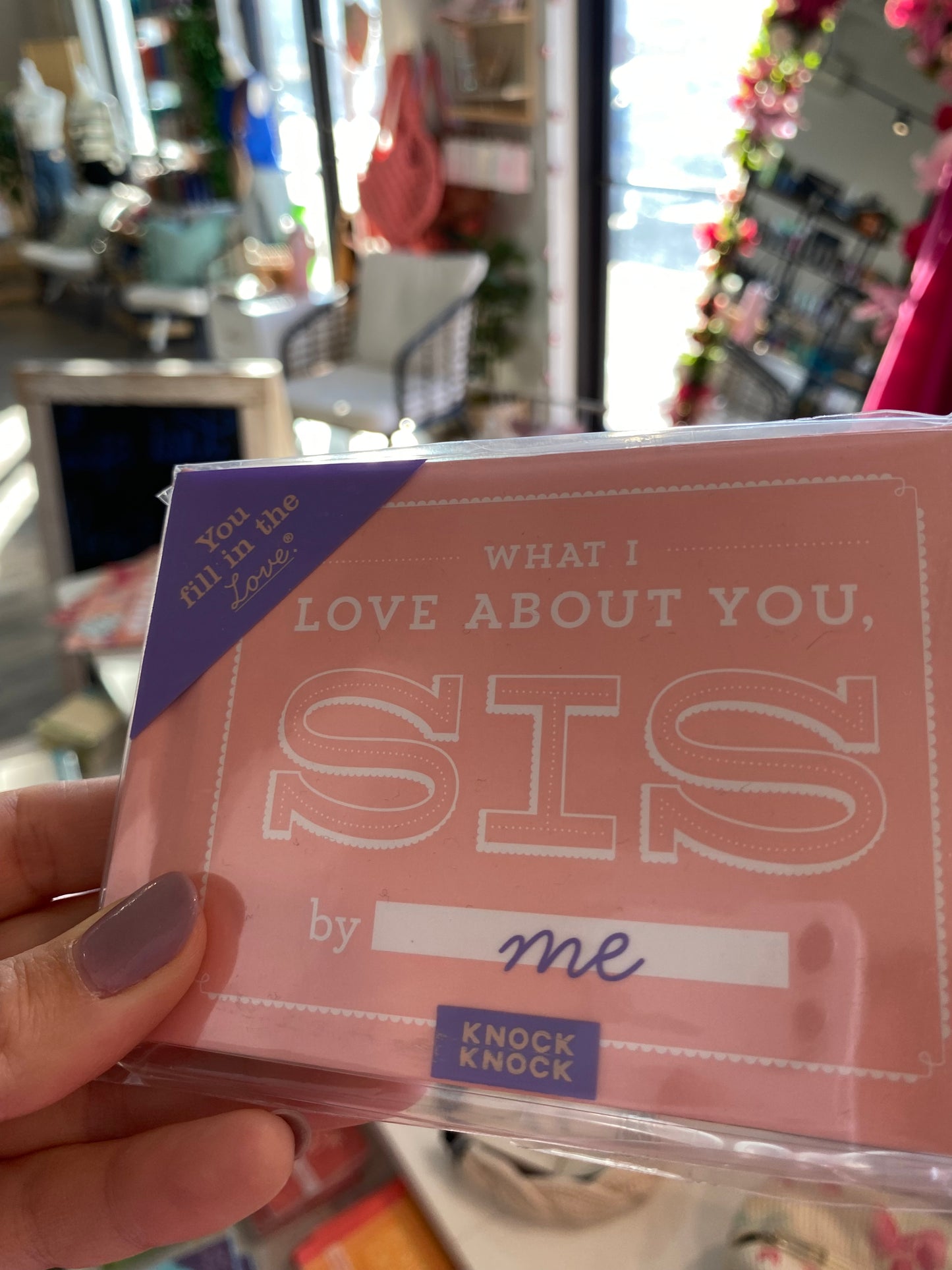 What I Love About You Sis Fill in the Love Book