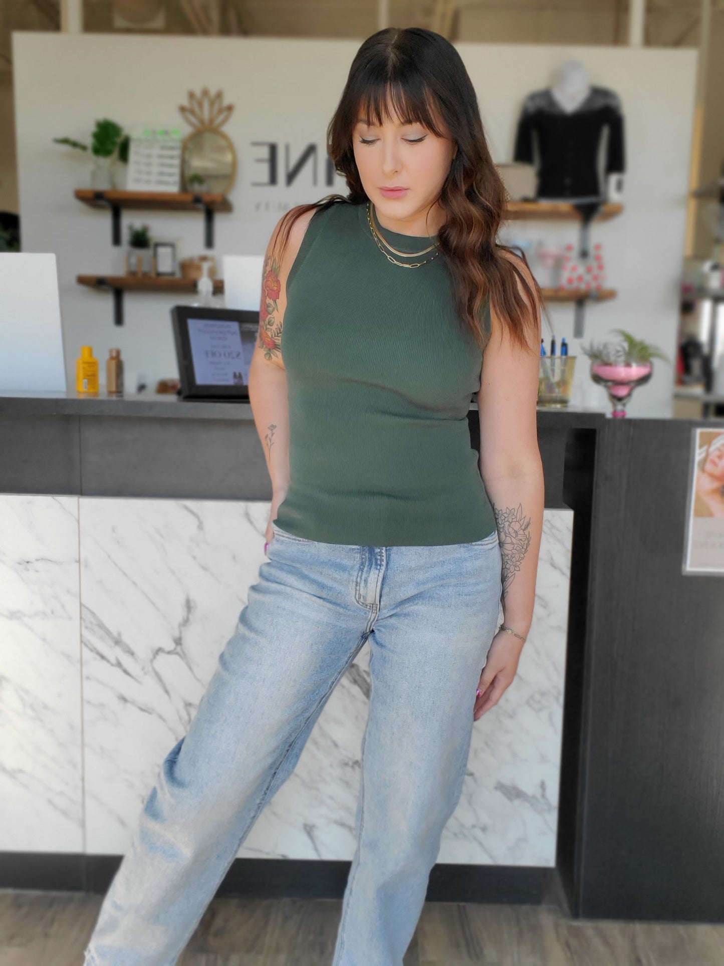 Ribbed Sleeveless Top