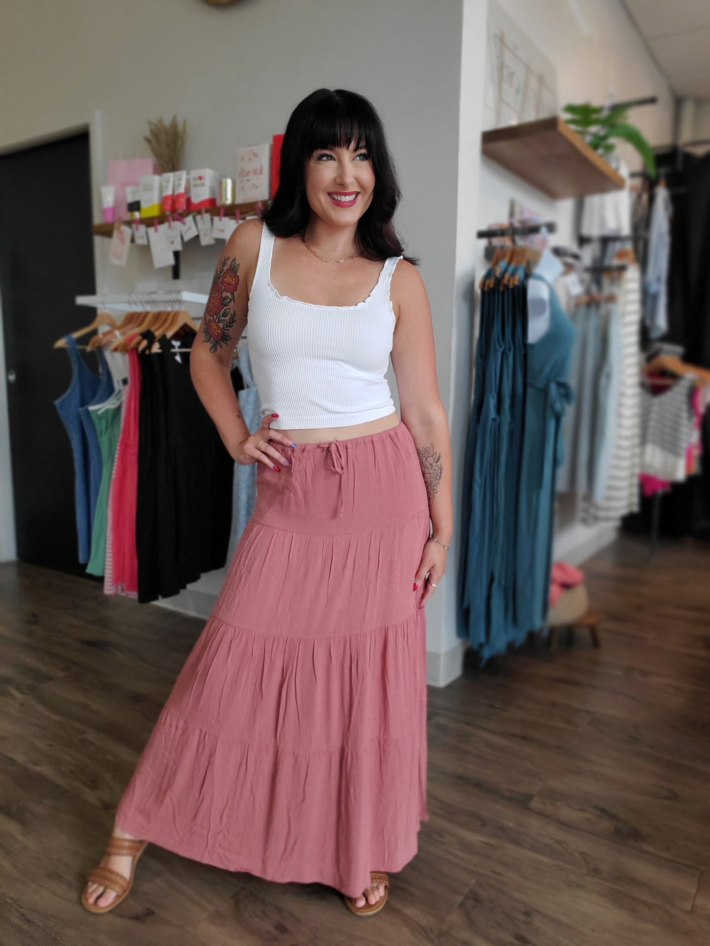 Tiered Layers Midi Skirt