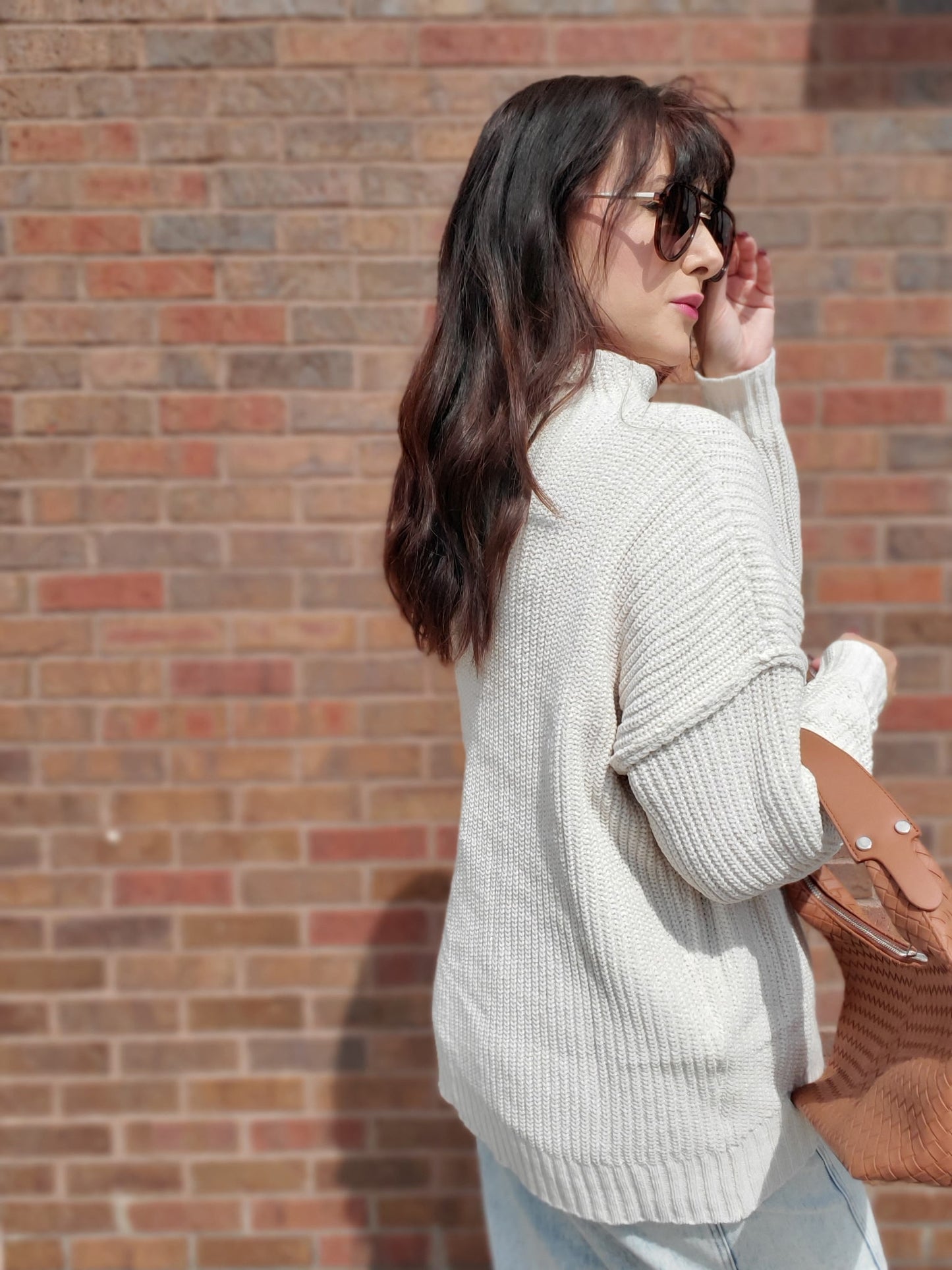 Chenille High Neck Sweater Top