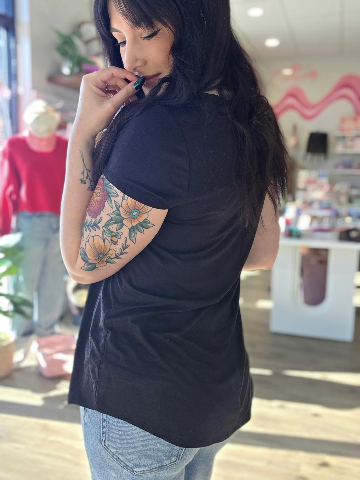 Round Neck Short Sleeve Top