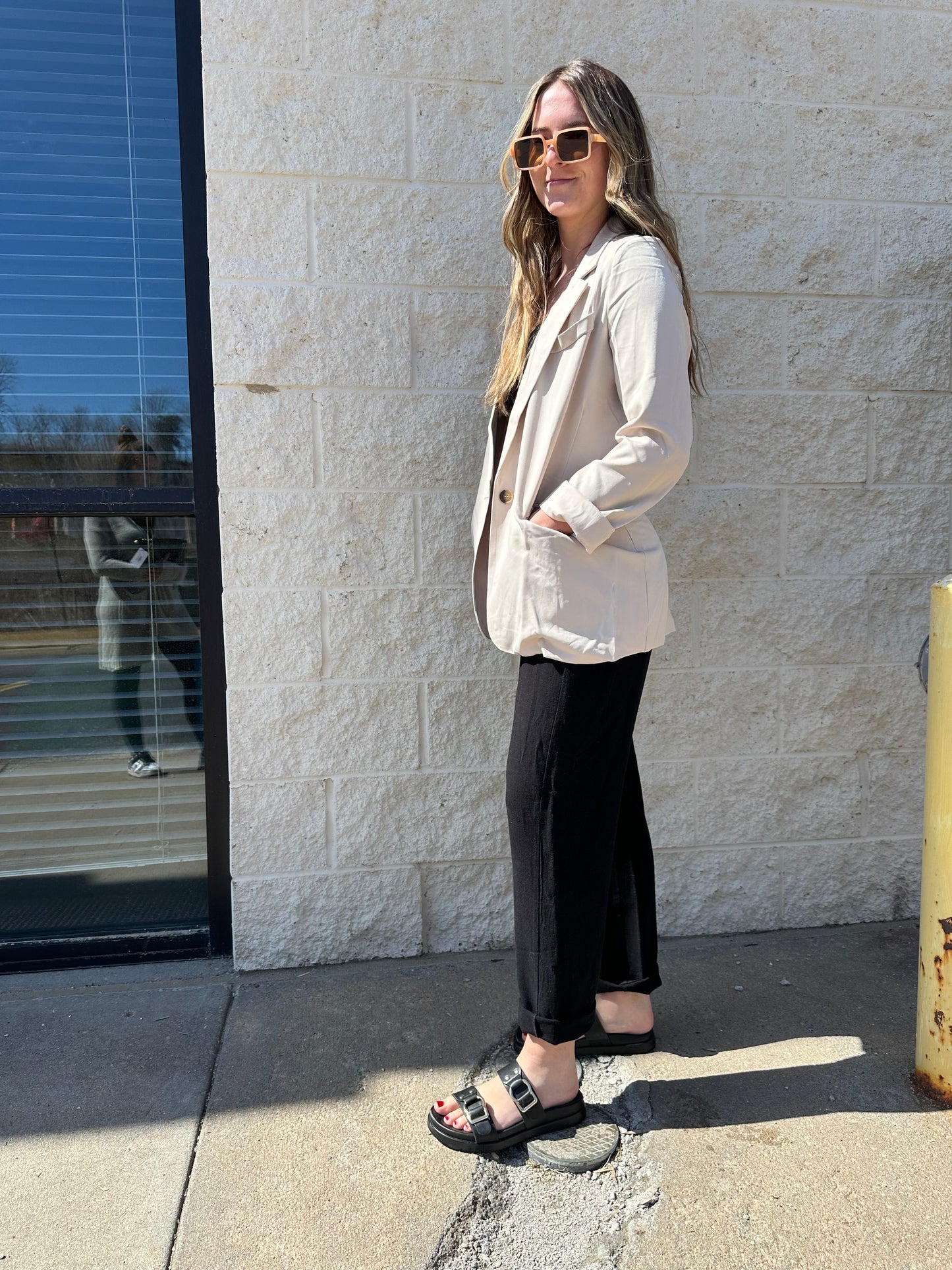 Beige Buttoned Blazer