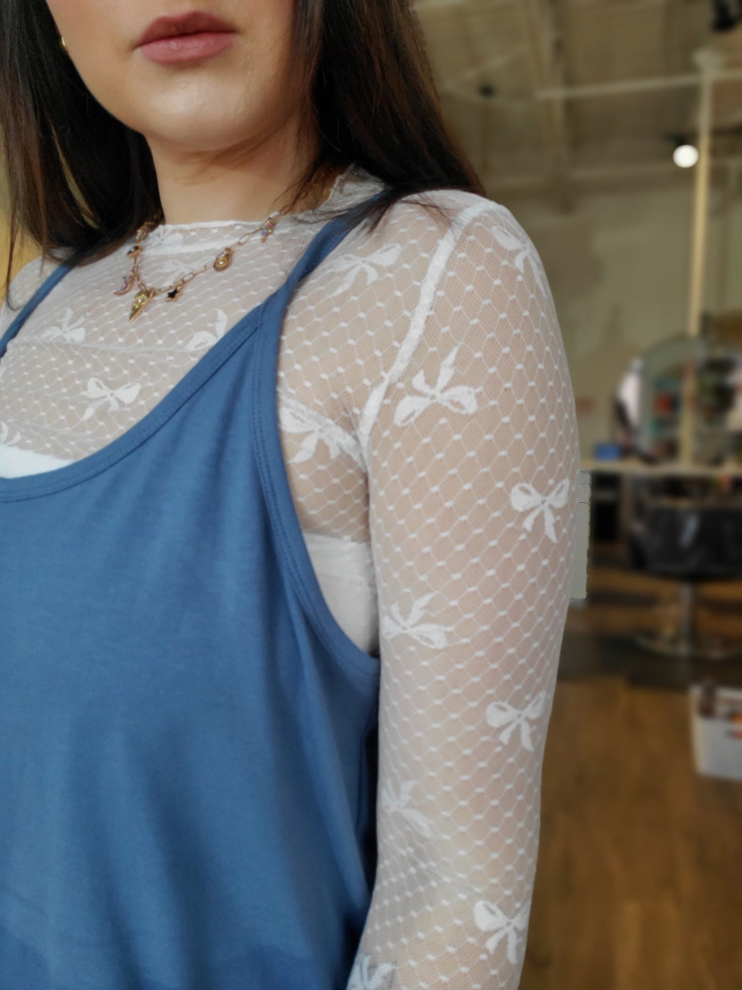 Bow Detail Lace Top