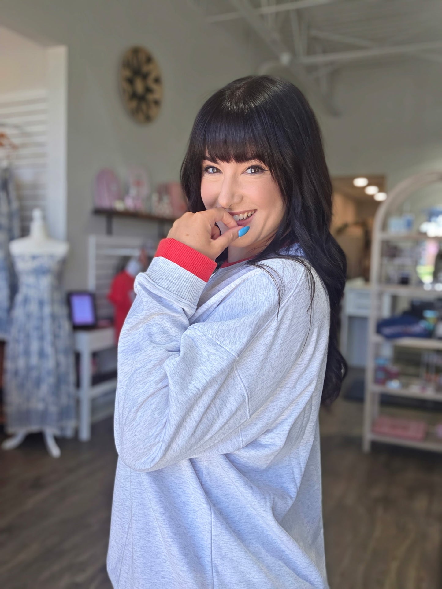 America Embroidered Oversized Sweatshirt