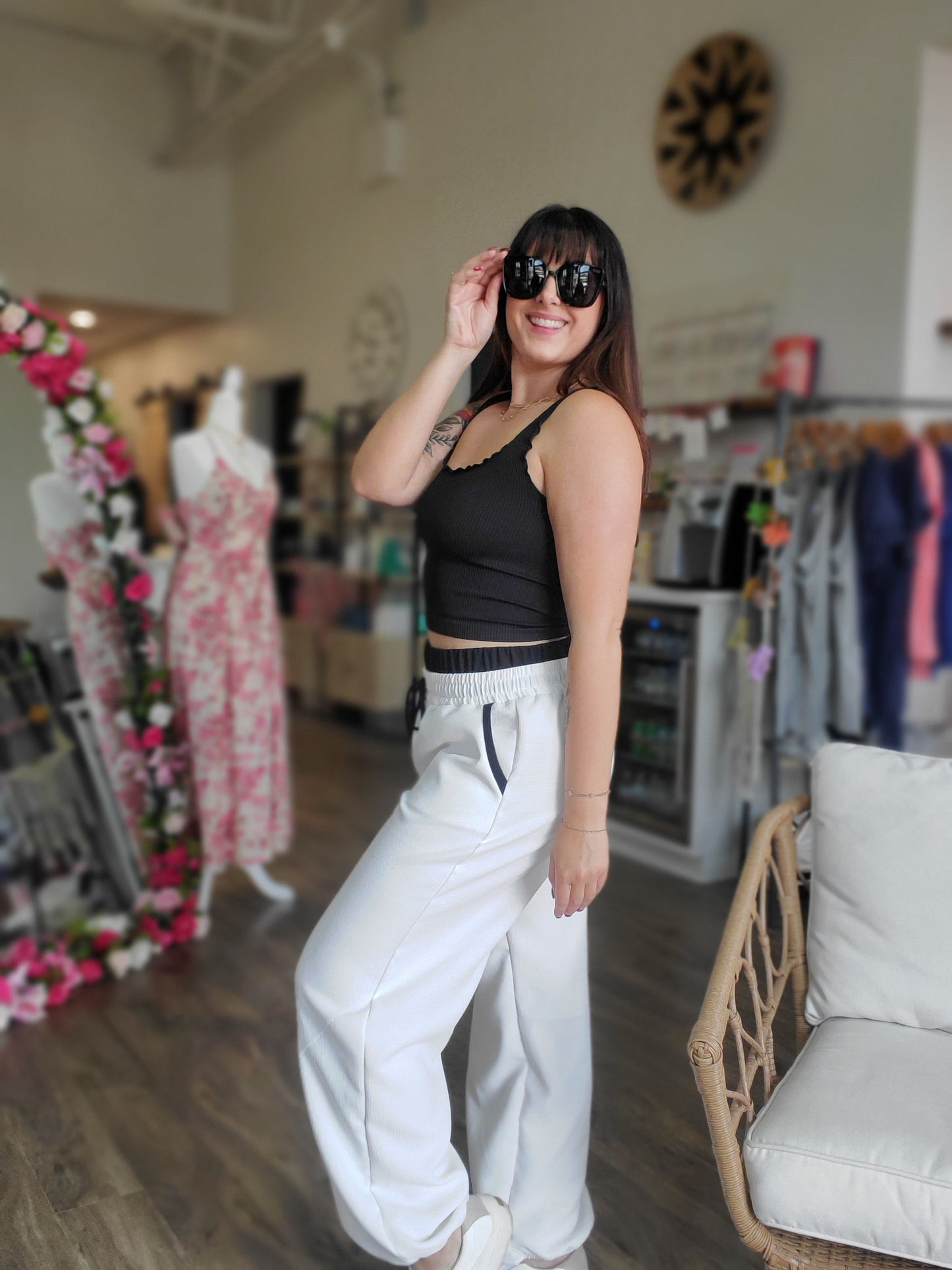 Contrast Color Waistband Joggers