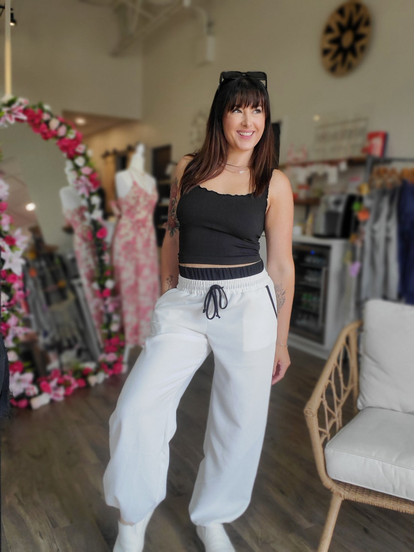 Contrast Color Waistband Joggers