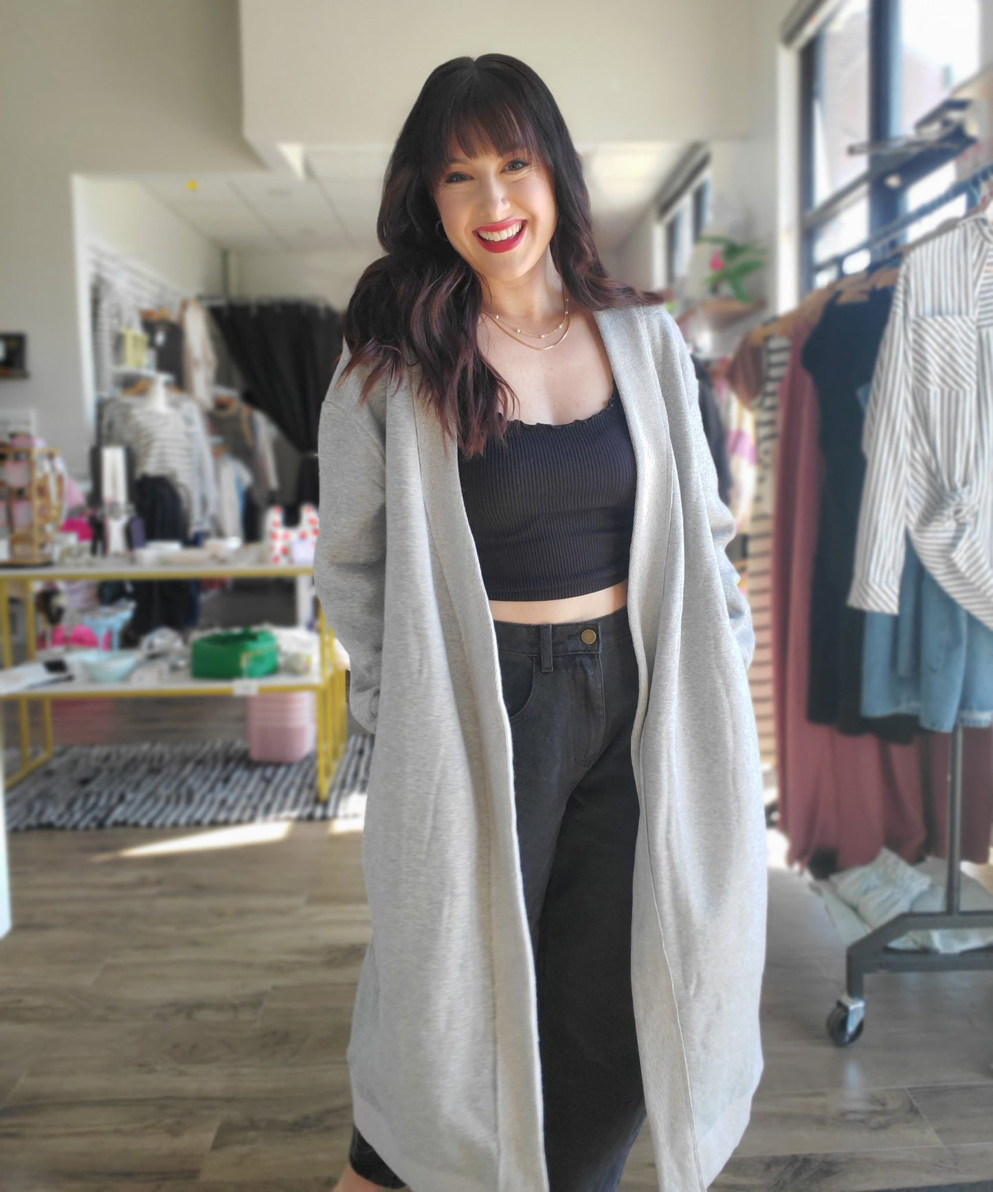 Oversized Fleece Sweatshirt Cardigan