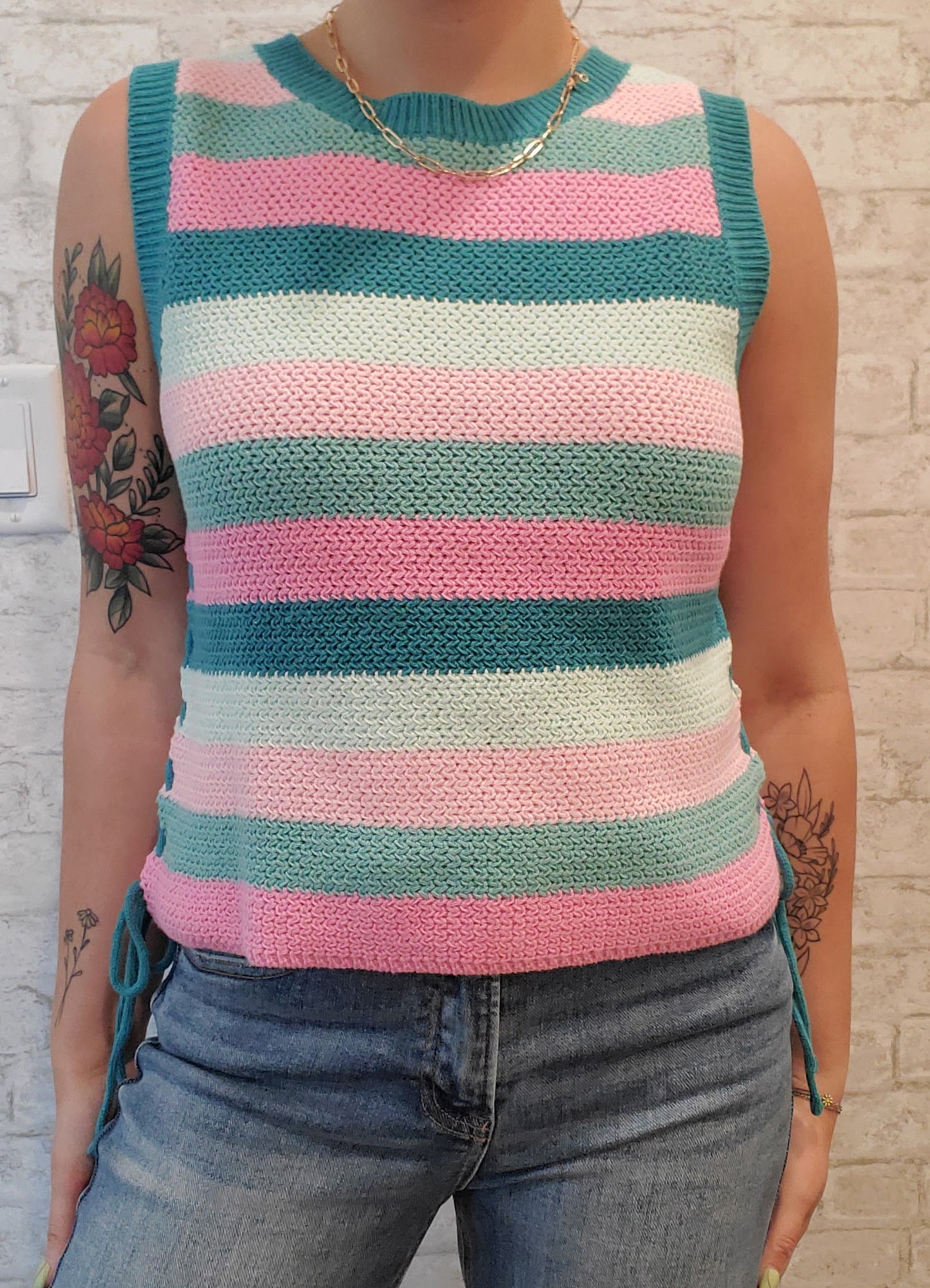 Side Lace Up Knit Top