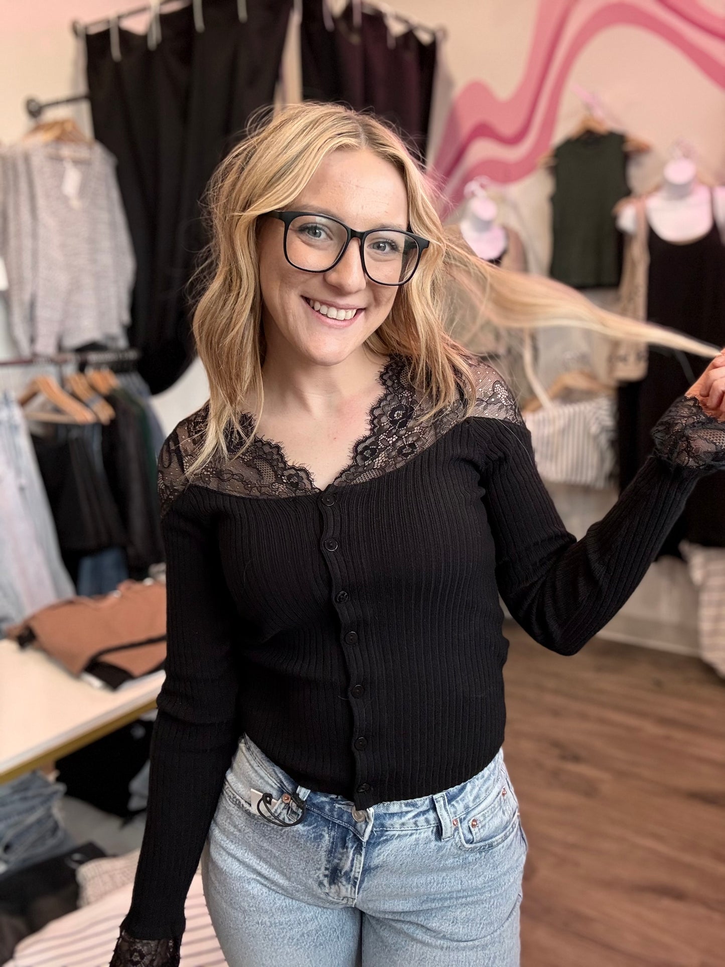 Laced button down
