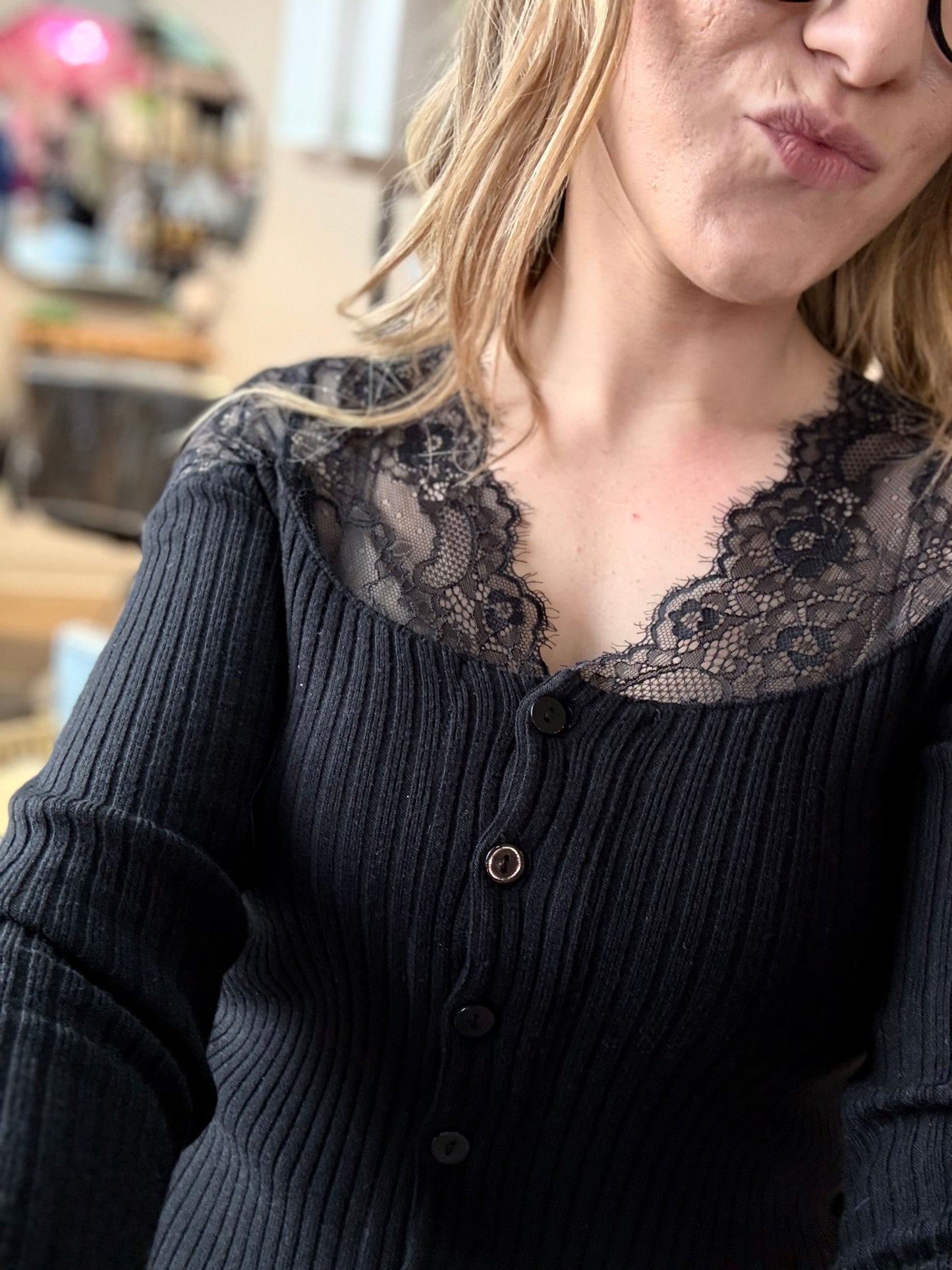 Laced button down
