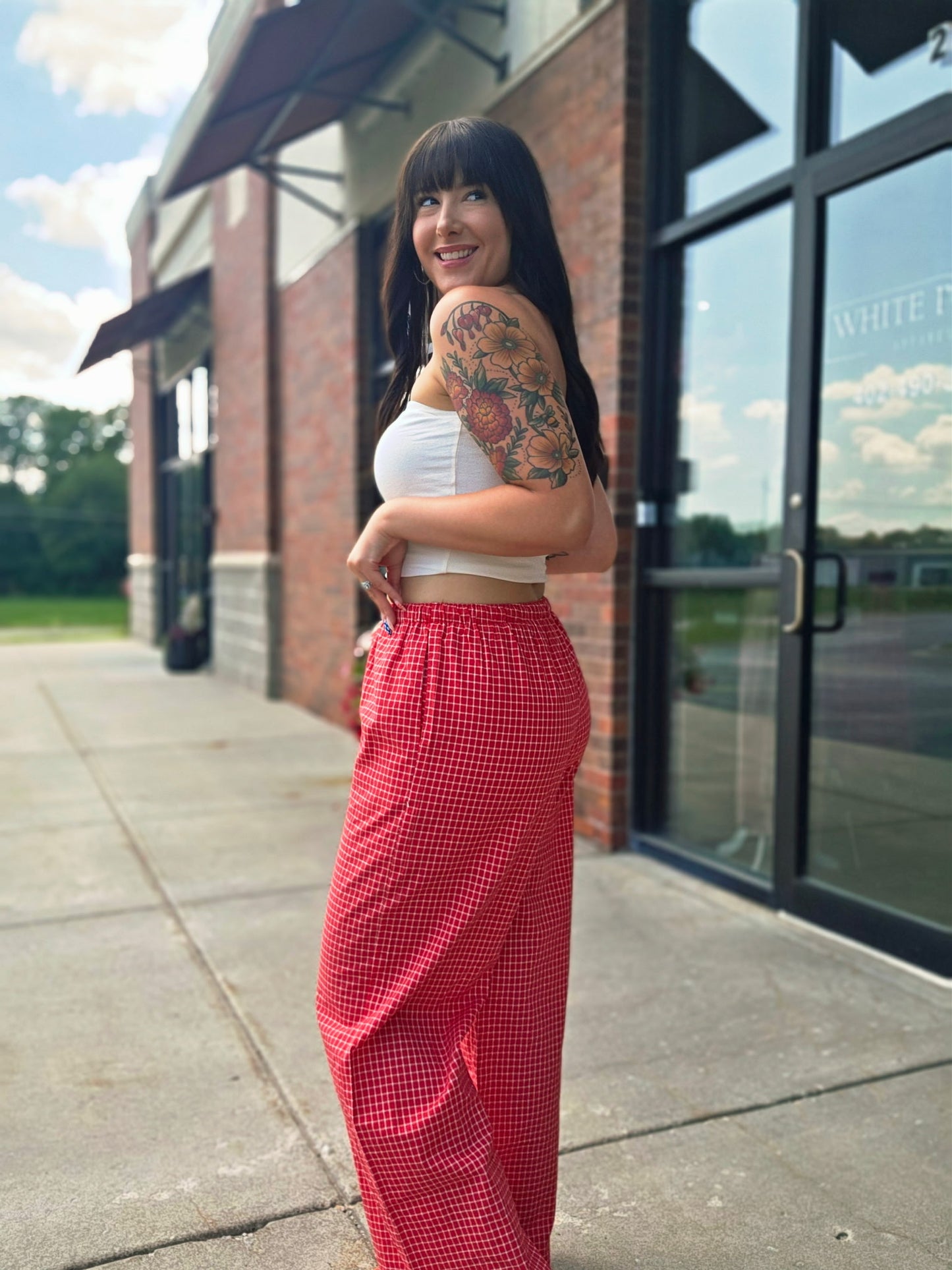Drawstring Check Pants