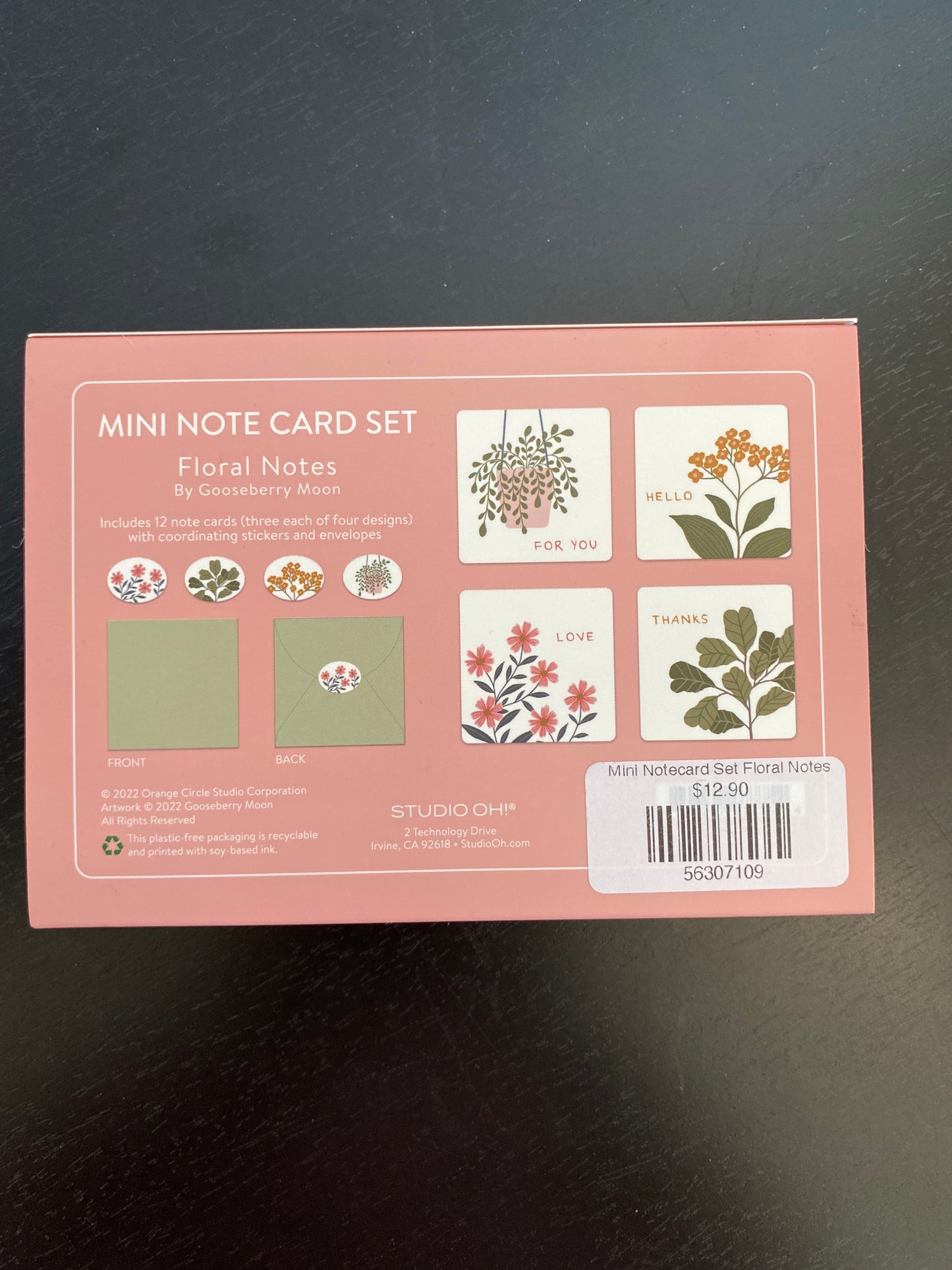 Mini Notecard Set Floral Notes