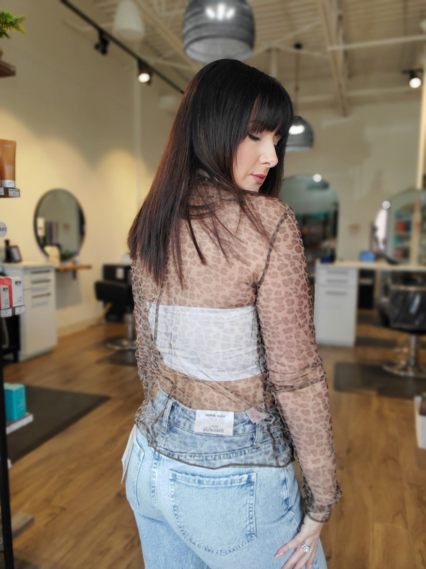 Cheetah Lace Top