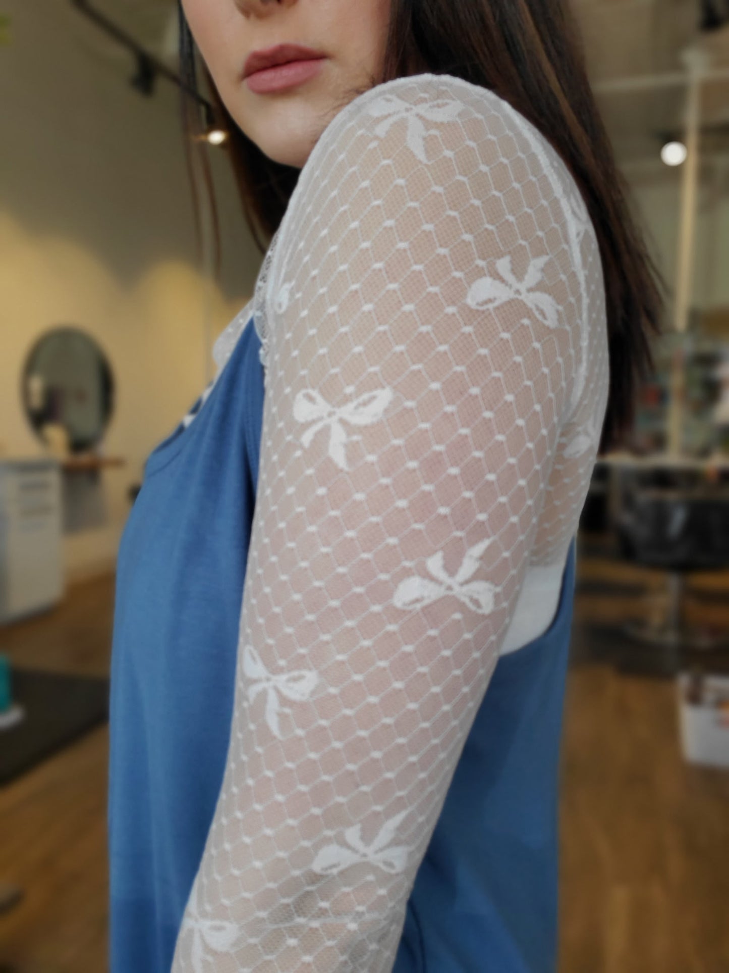 Bow Detail Lace Top