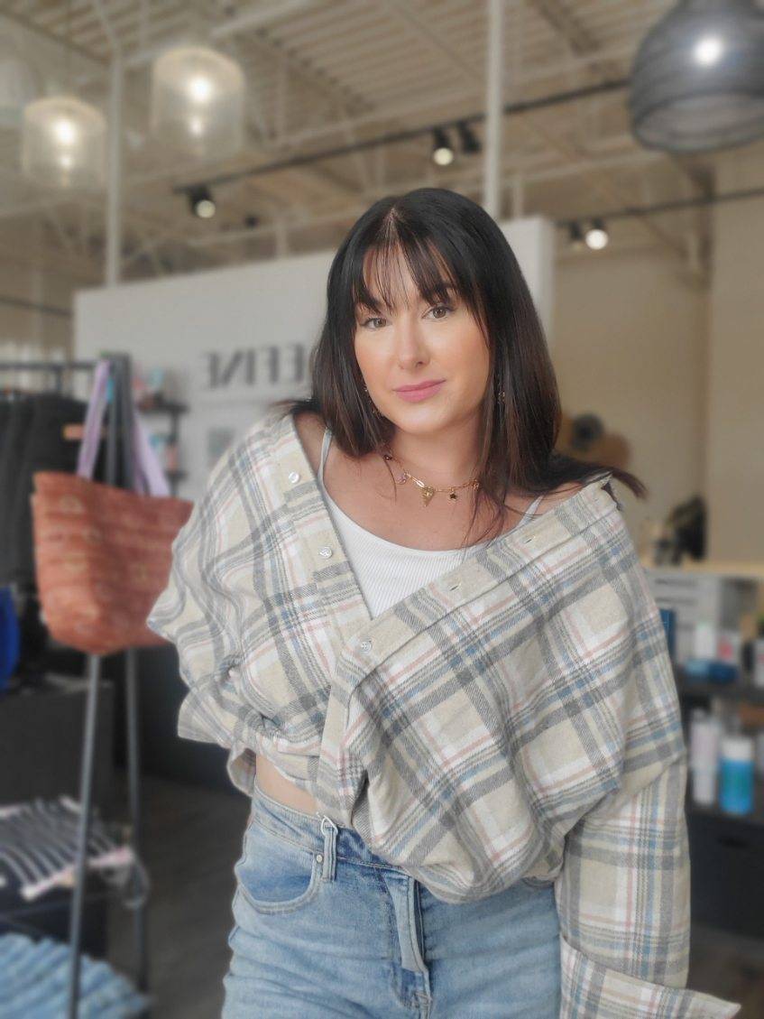 Long Sleeve Plaid w/Front Twist