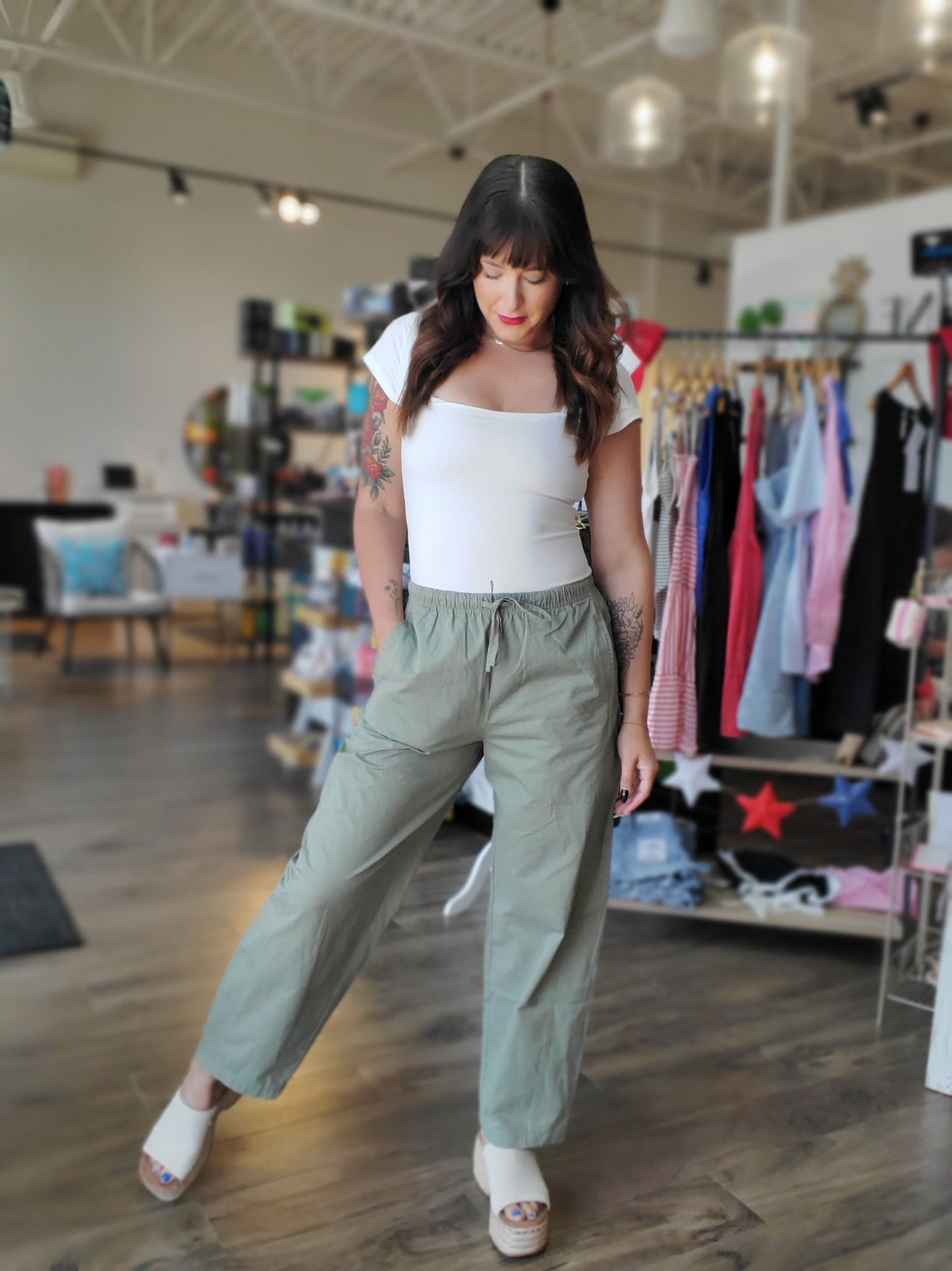Tie Waist Crop Pants