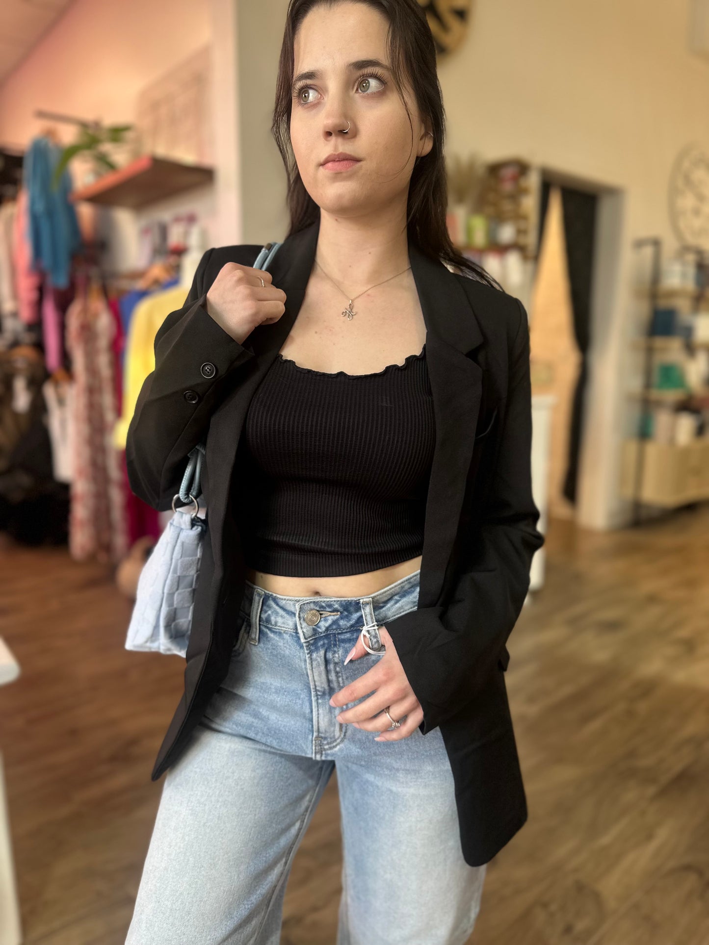 Black Buttoned Blazer