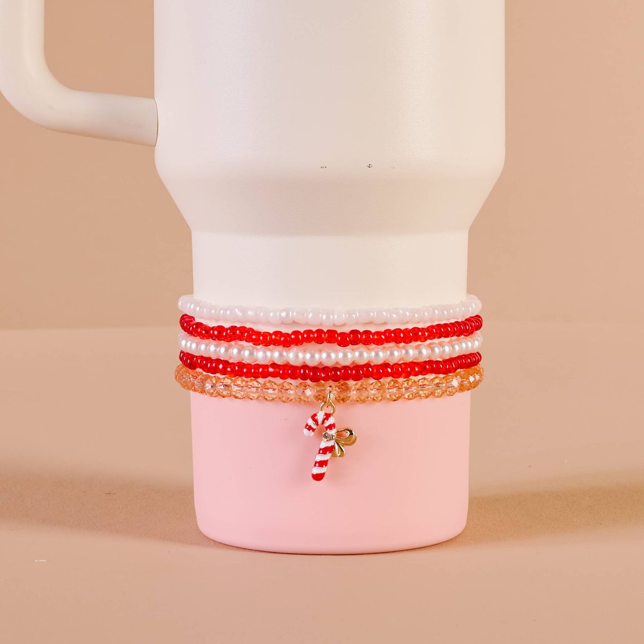 Tumbler Bracelet Stack-Candy Cane Crush