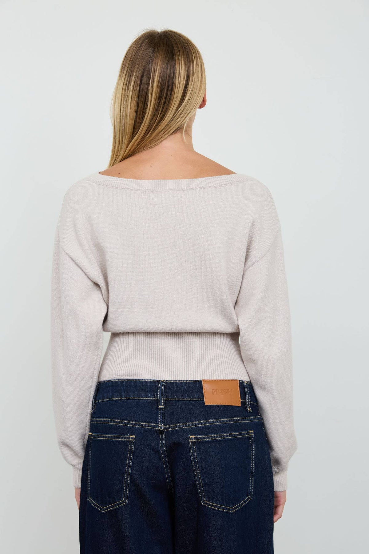 BOAT NECK OFF SHOULDER DOLMAN SLEEVE KNIT PULLOVER