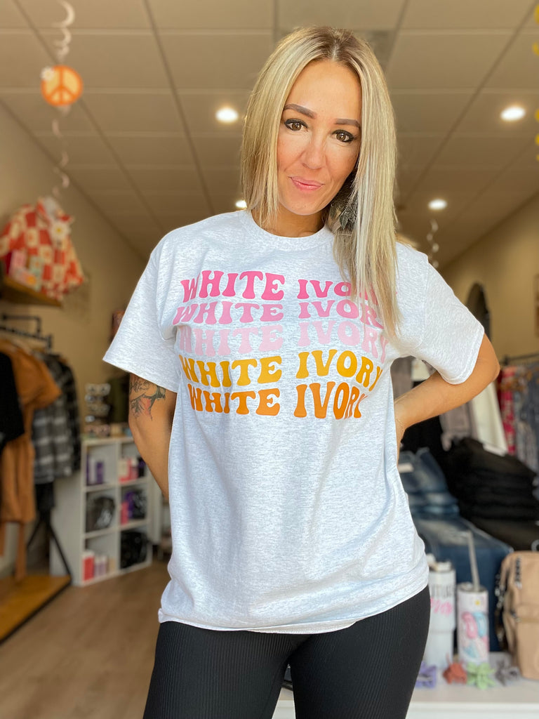 White Ivory Birthday Graphic Tshirt