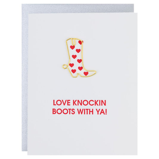 Love Knockin Boots with Ya - Paper Clip Letterpress Card