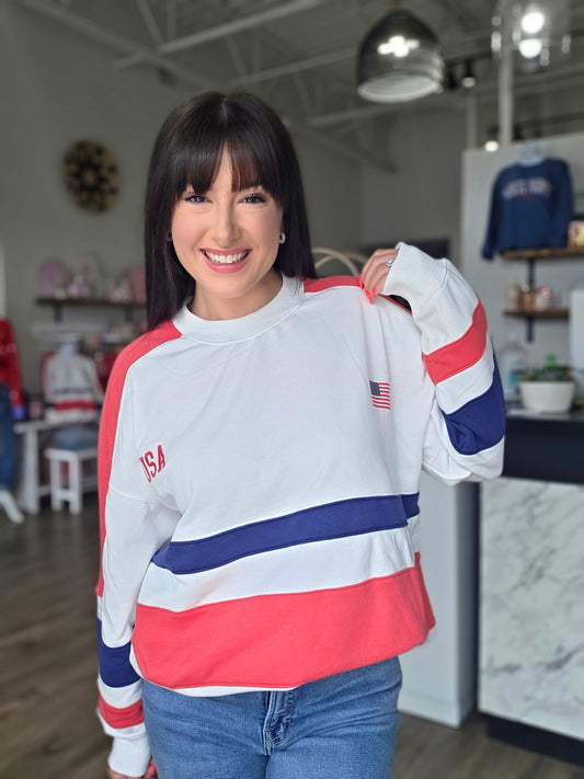 Color Block USA Sweatshirt