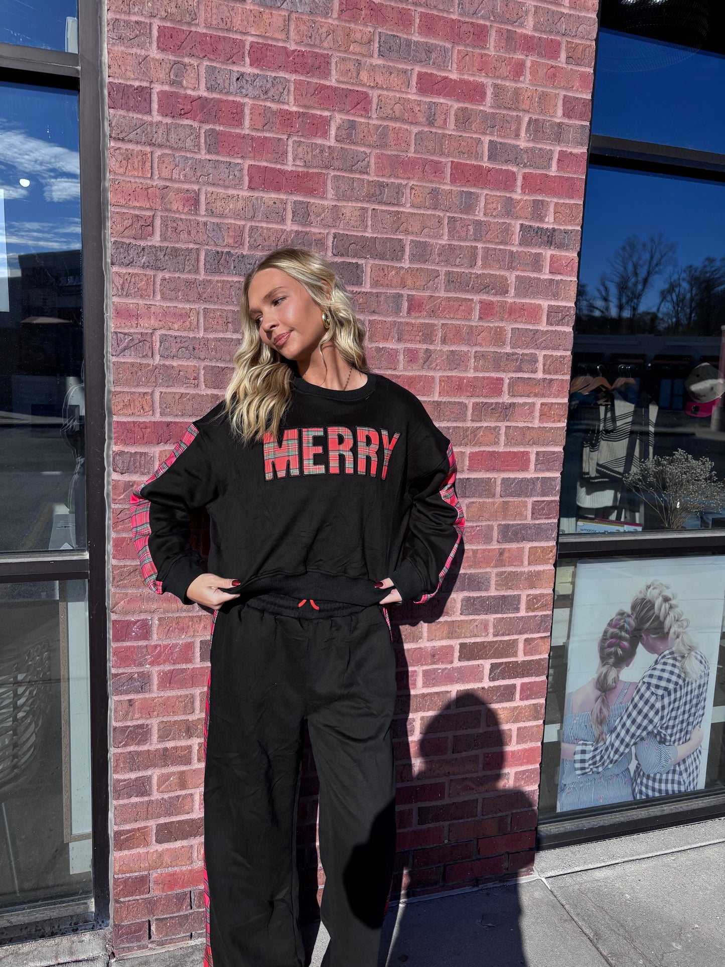 Merry Plaid Sweat Set