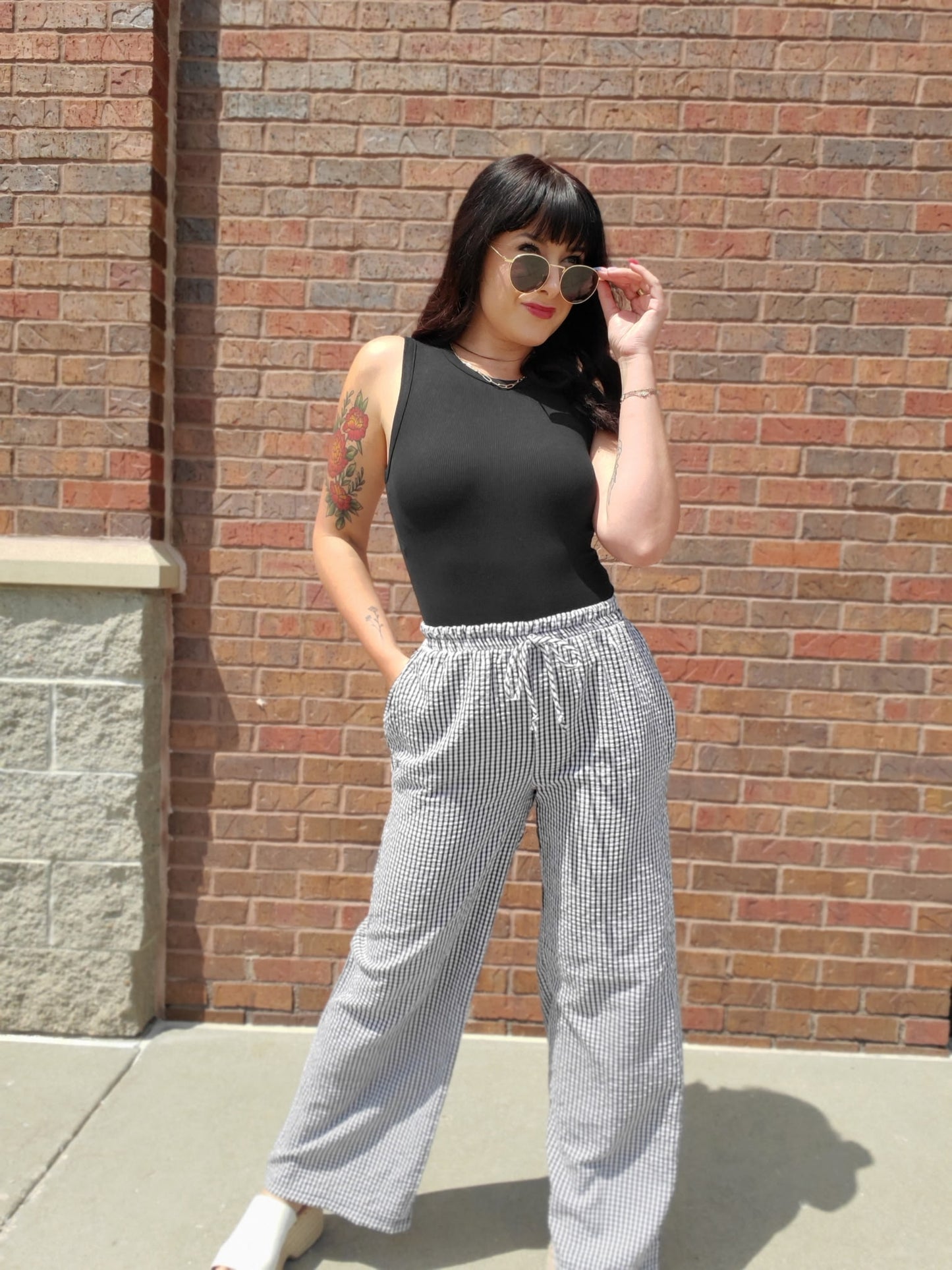 Gingham Boxer Pants
