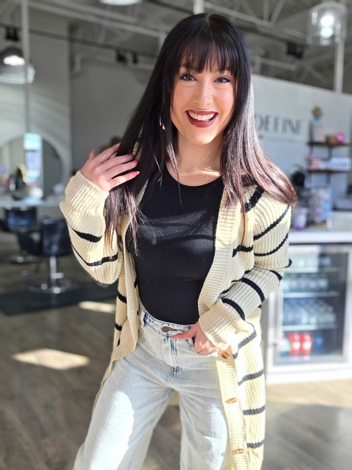 Striped Loose Cardigan