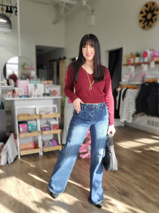 High Rise Wide Leg Medium Wash