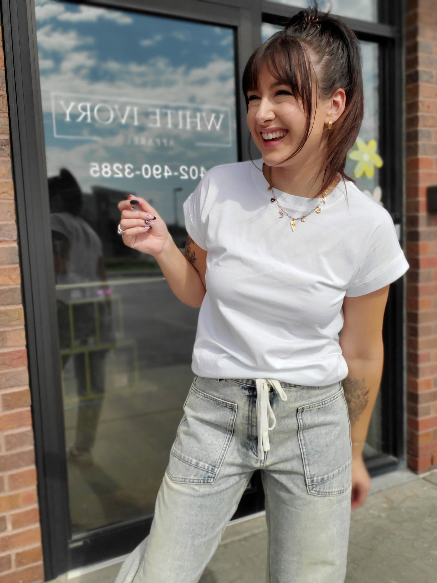 Basic Folded Sleeve Tee