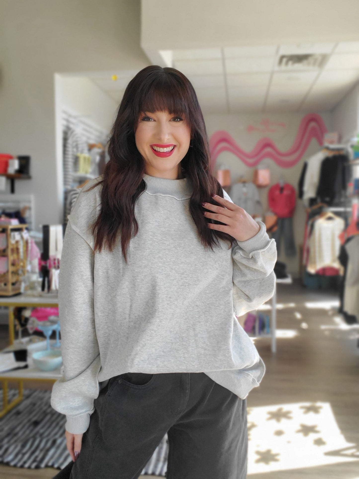 Reversible Mock Neck Sweatshirt