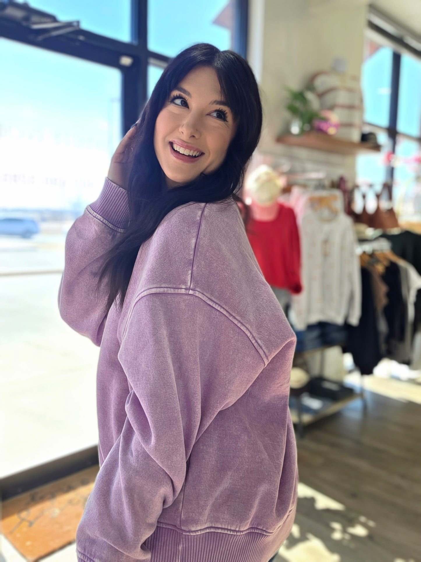 Lavender Acid Wash Sweatshirt