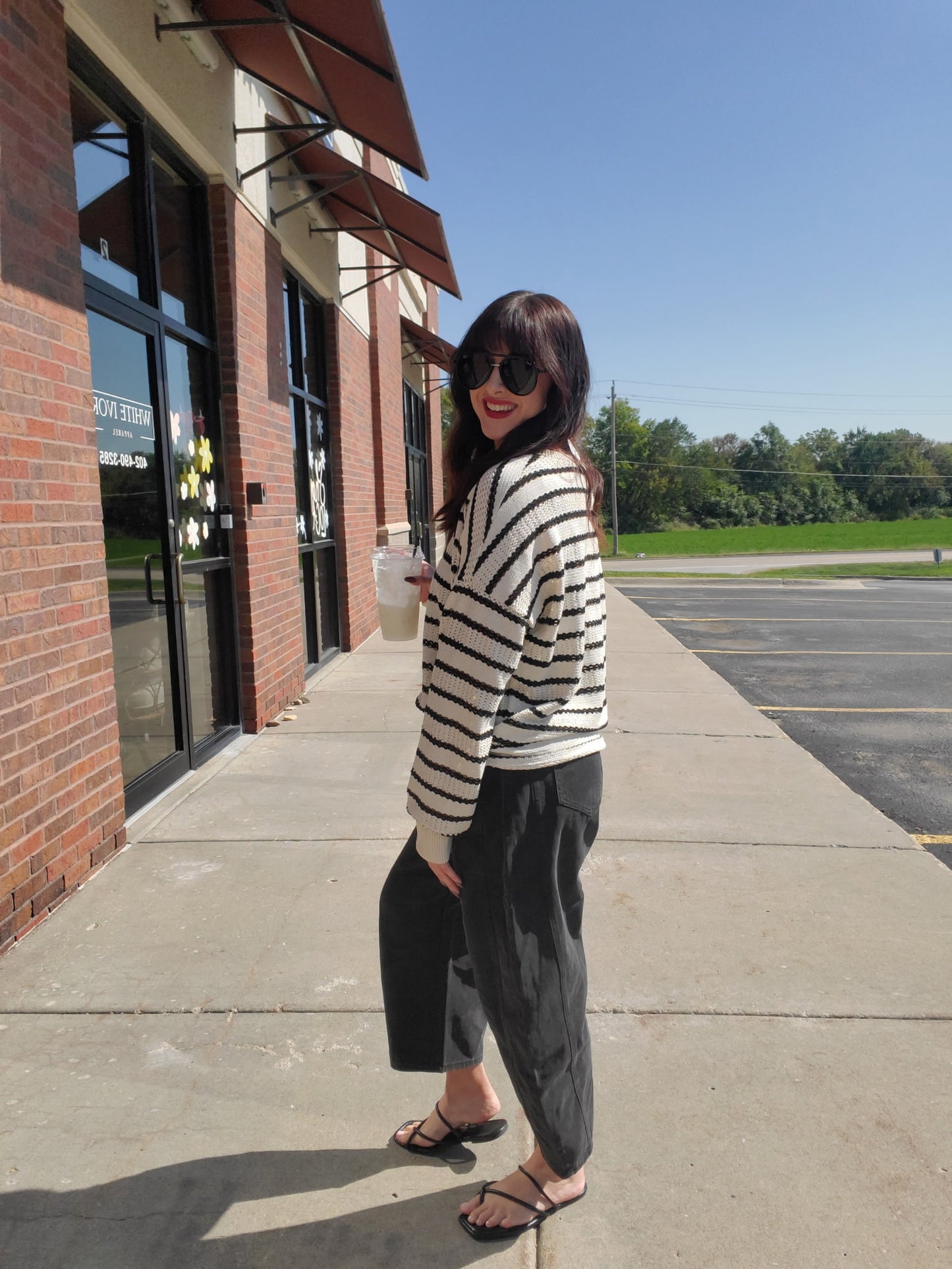 Black Barrel Cotton Pants