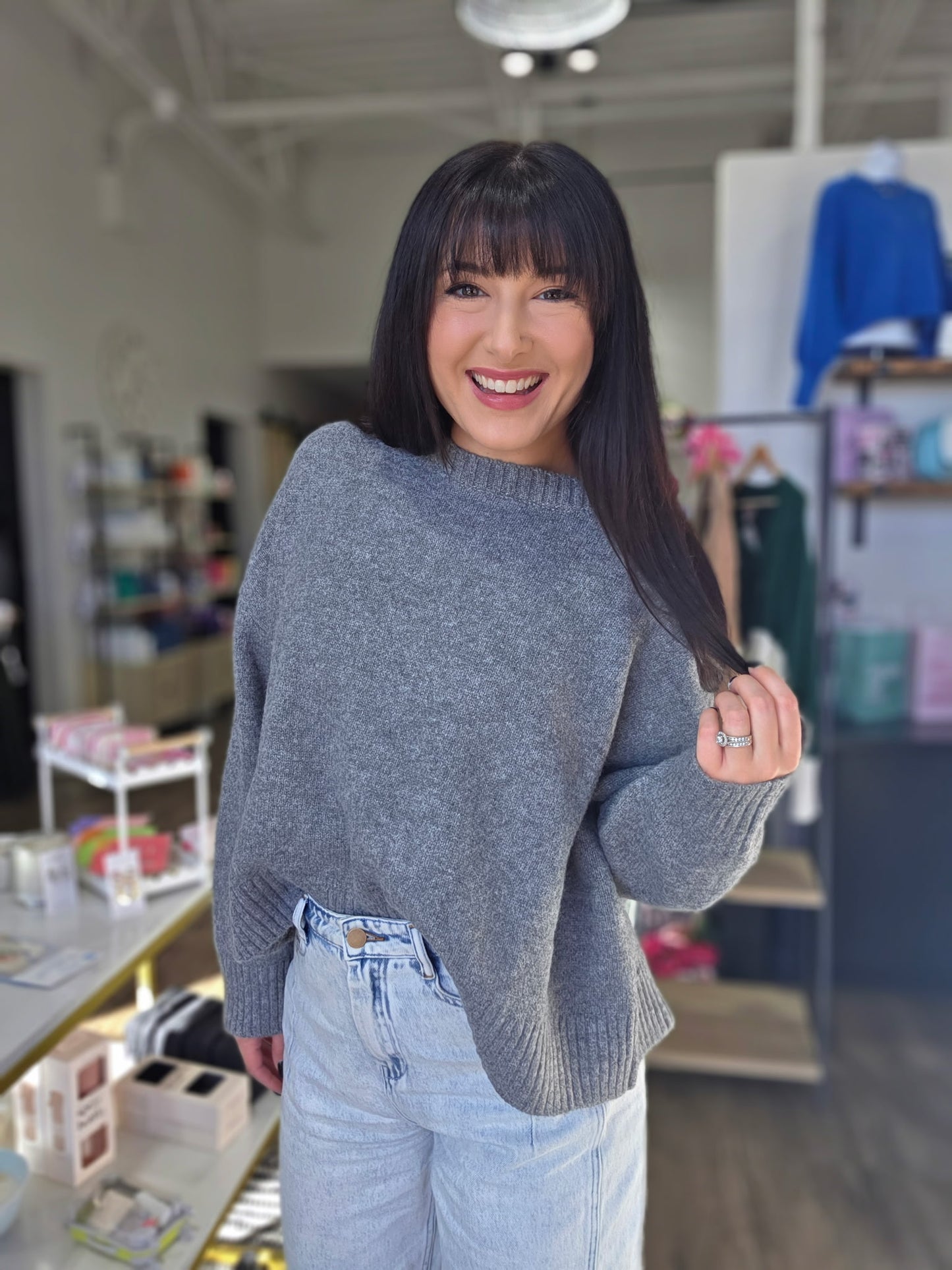 Back-Tie Sweater Grey