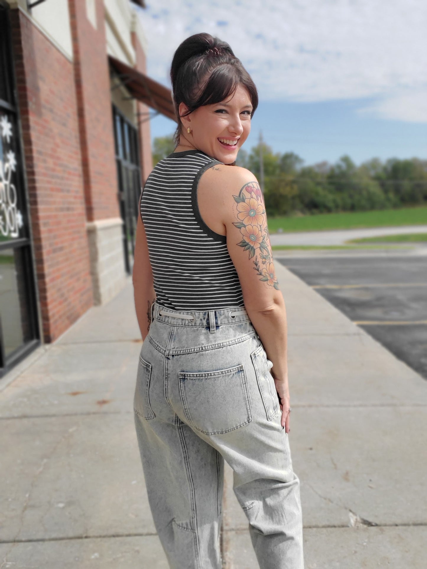 Sleeveless Stripe Bodysuit