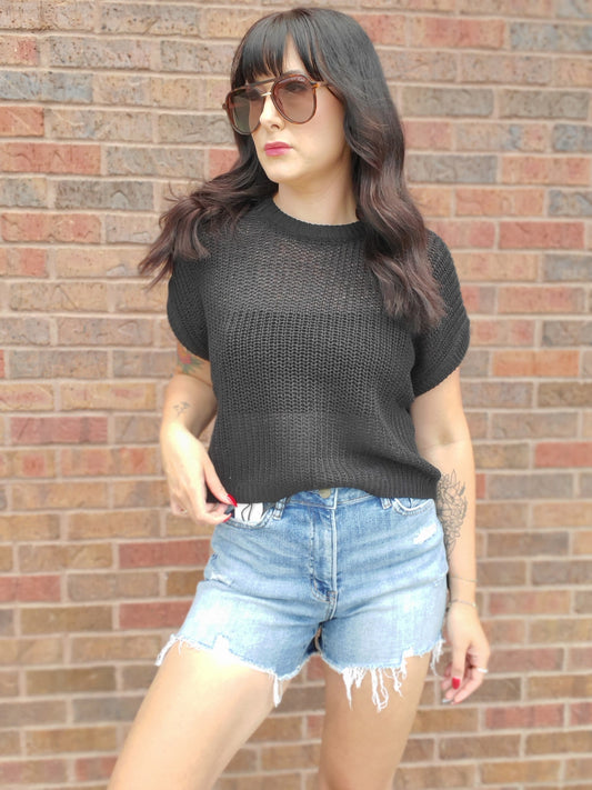 Dolman Sleeve Knitted Top