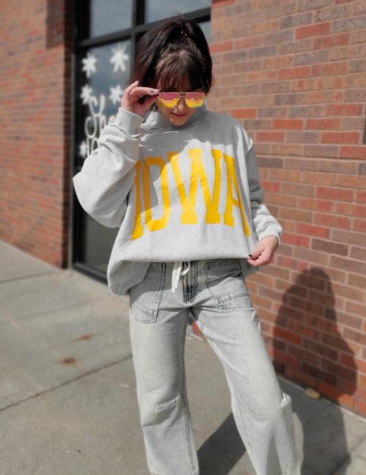 Iowa Reversible Mock Neck Sweatshirt