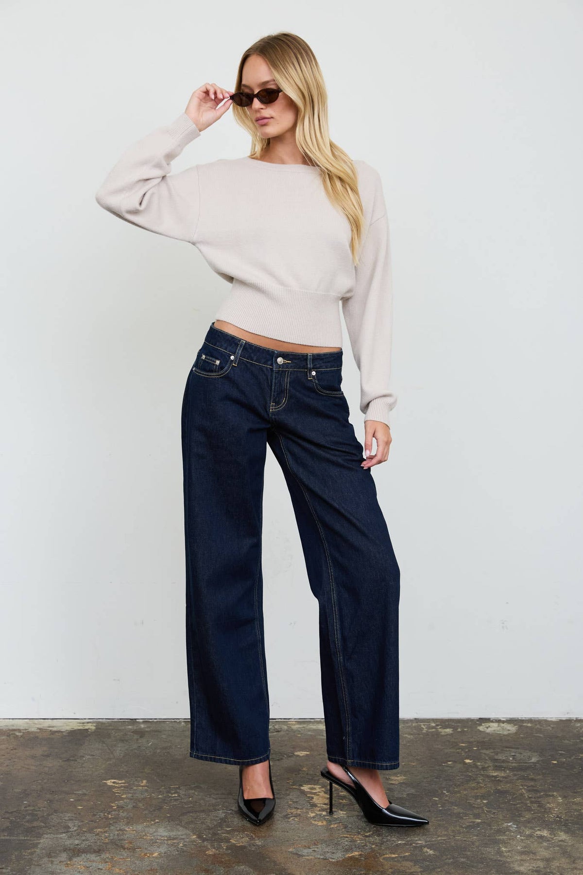 BOAT NECK OFF SHOULDER DOLMAN SLEEVE KNIT PULLOVER