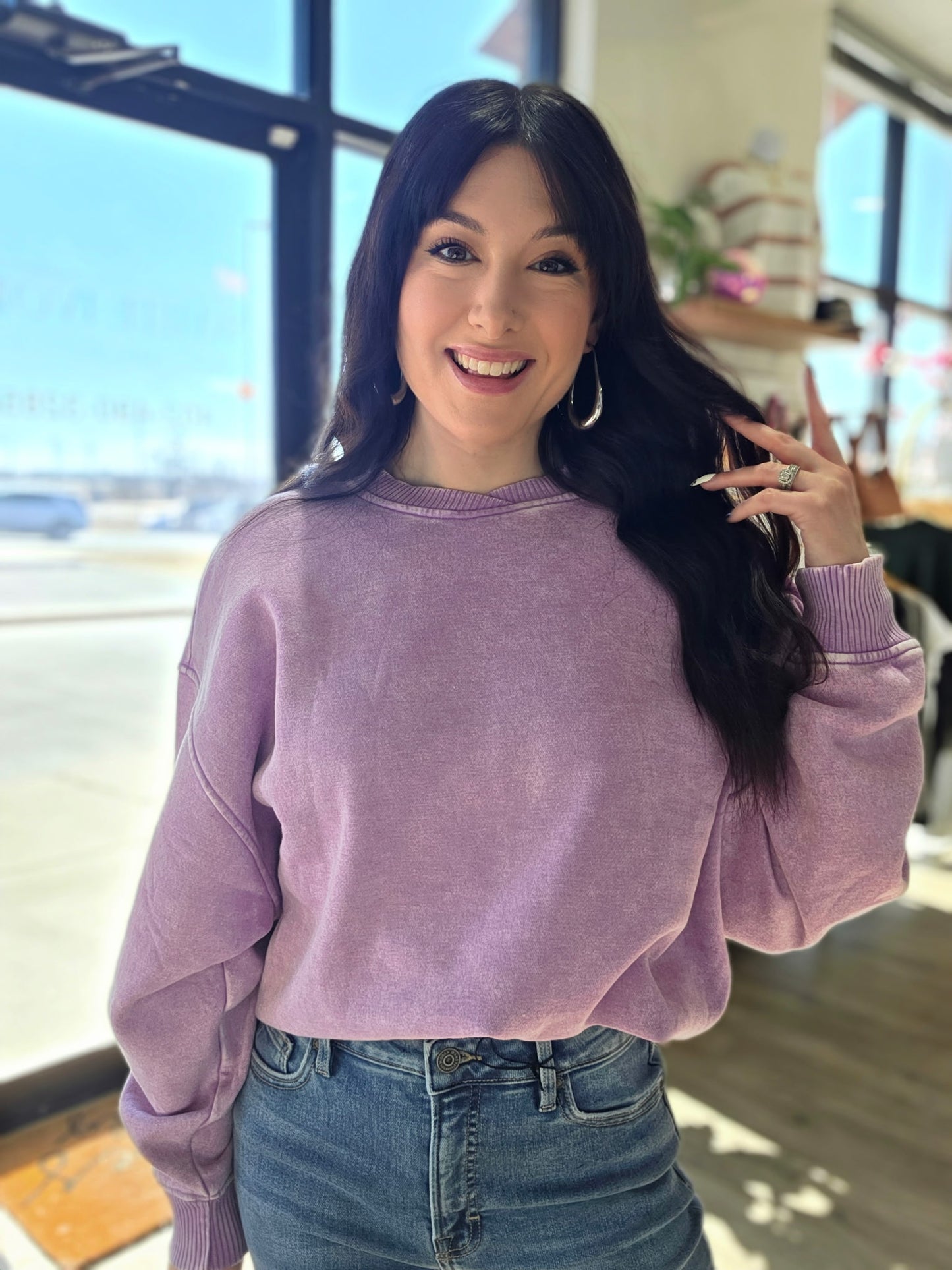 Lavender Acid Wash Sweatshirt