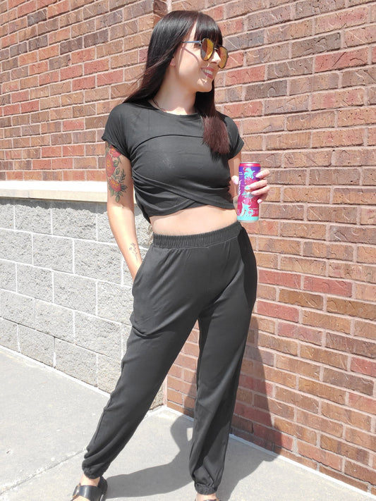 Chill Out Crop Top and Pants Set