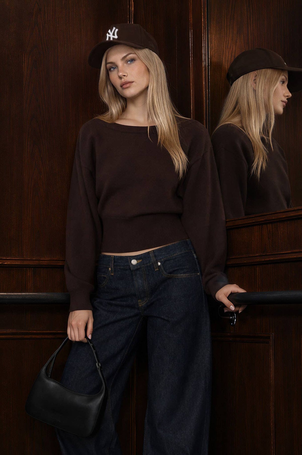 BOAT NECK OFF SHOULDER DOLMAN SLEEVE KNIT PULLOVER