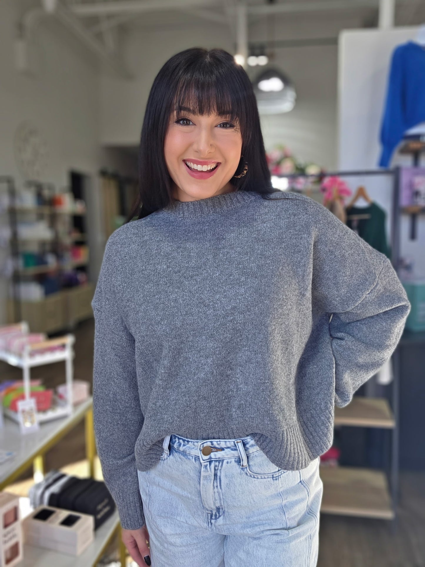 Back-Tie Sweater Grey