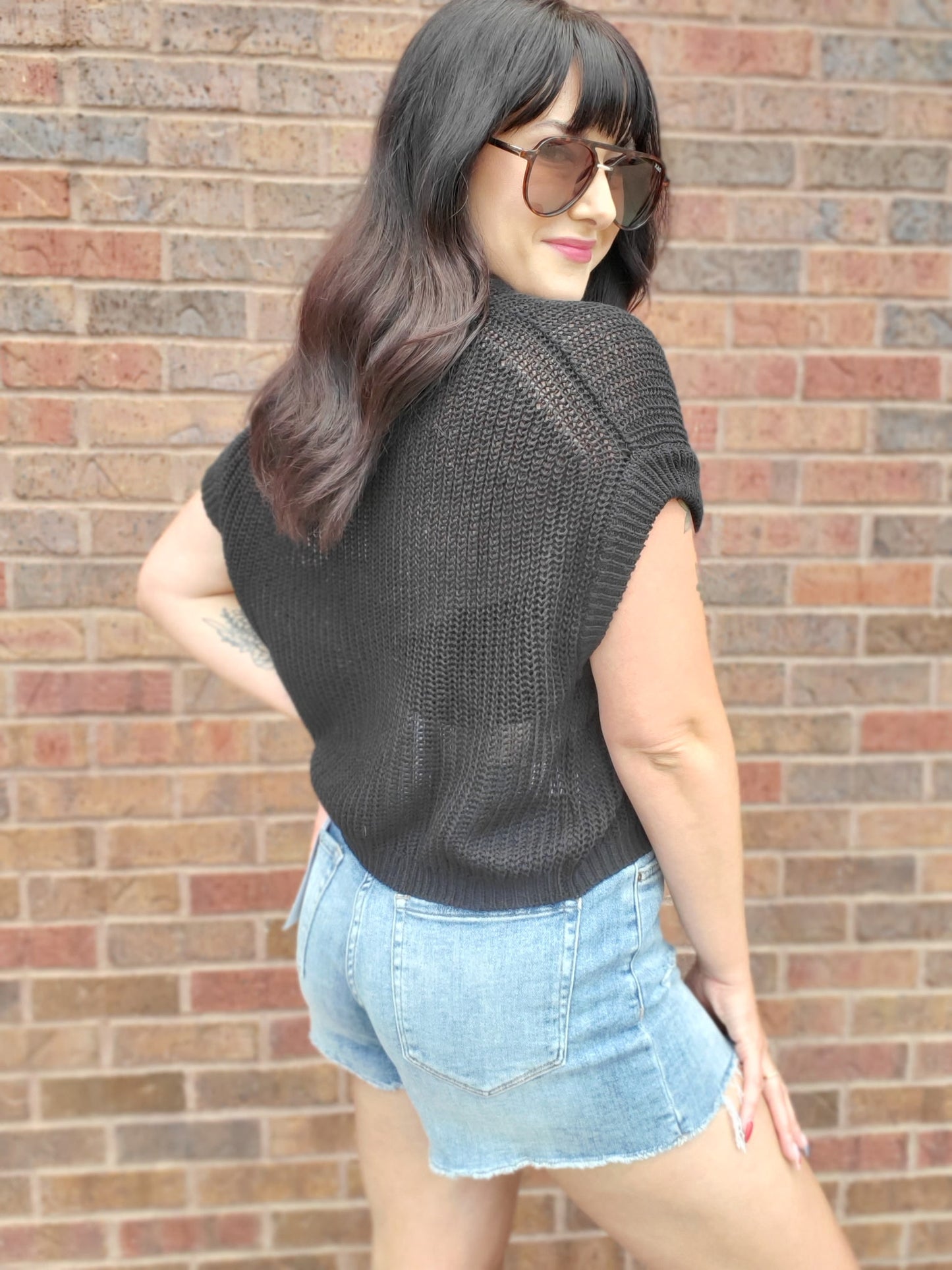 Dolman Sleeve Knitted Top