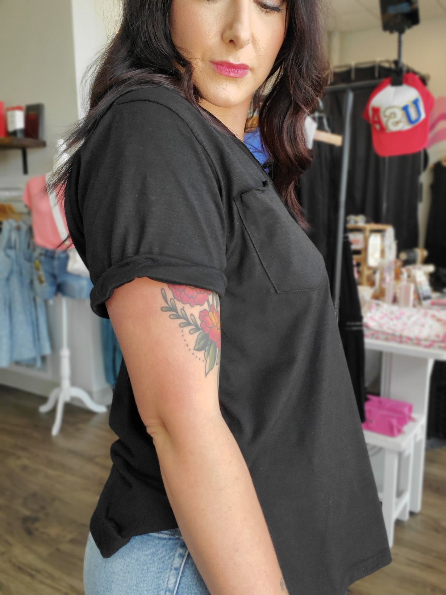 Zoie V-Neck Short Sleeve Top