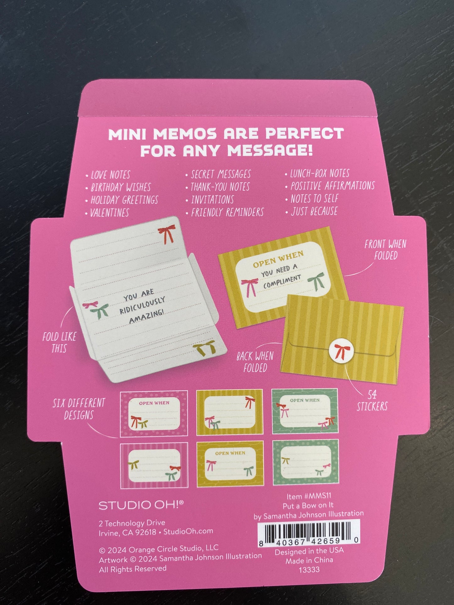 Put A Bow On It Mini Memos with Stickers