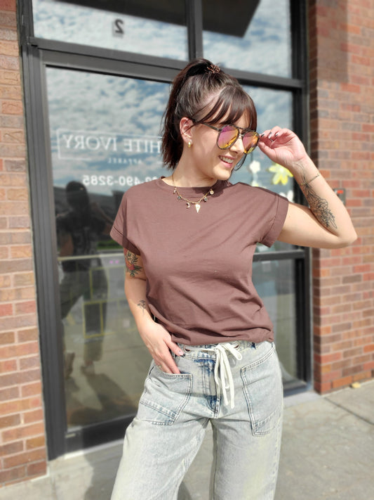 Basic Folded Sleeve Tee