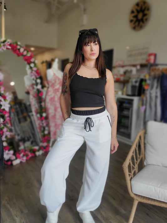 Contrast Color Waistband Joggers
