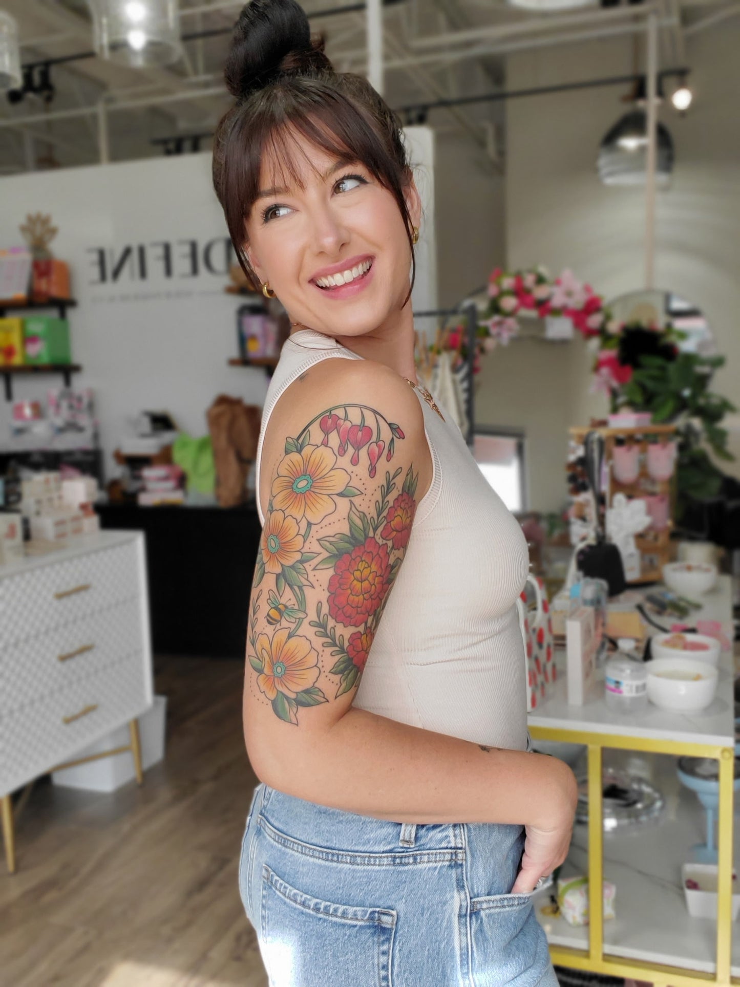 Cream Sleeveless Bodysuit